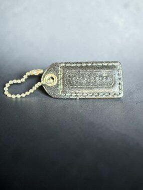 Coach Leather Hangtag – Black (2")